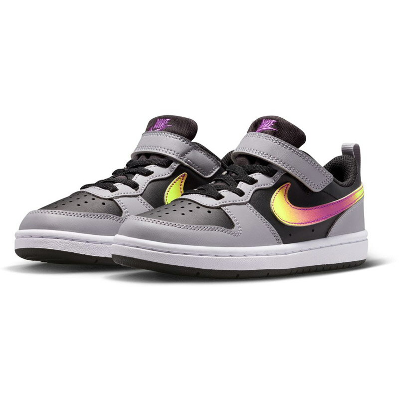 ナイキ ジュニア キッズ ナイキ コート ボロー LOW リクラフト 男の子 女の子 靴 シューズ スニーカー マジックテープ ベルクロ ブラック 黒 送料無料...