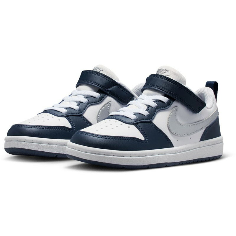 ナイキ ジュニア キッズ コート ボロー LOW リクラフト PS 男の子 女の子 靴 シューズ ローカット マジックテープ ベルクロ ホワイト 白 送料無料 ...