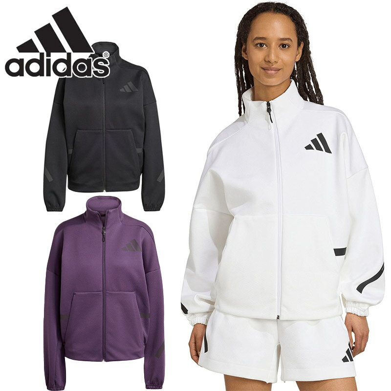 アディダス レディース Z.N.E.トラックトップ アパレル ジャージ トラックジャケット ダブルニット スポーティー セットアップ対応 快適 ホワイト 白 送...