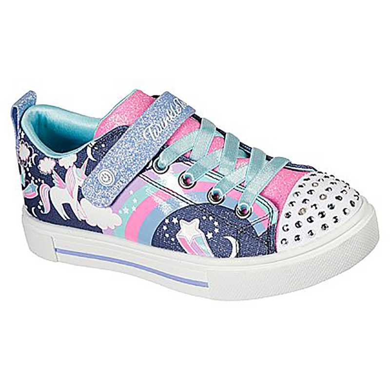 スケッチャーズ SKECHERS スニーカー キッズ SKJ-314789L TWINKLE SPARKS-UNICORN CHARME (NVMT)NAVY/MULTI 光る ライト LED 靴 シューズ 22SS マジック テープ バンド ベルト あす楽