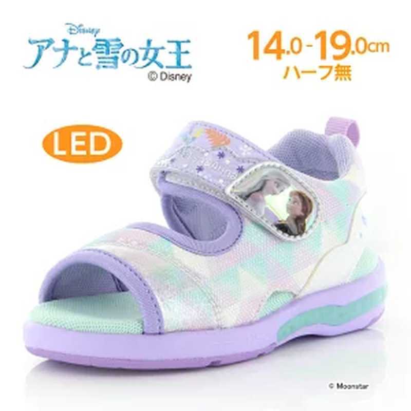 ムーンスター MOONSTAR キッズ サンダル アナと雪の女王 ディズニー DN C1298 (304)パープル LEDサンダル 光るサンダル アナ エルサ 靴 シューズ あす楽