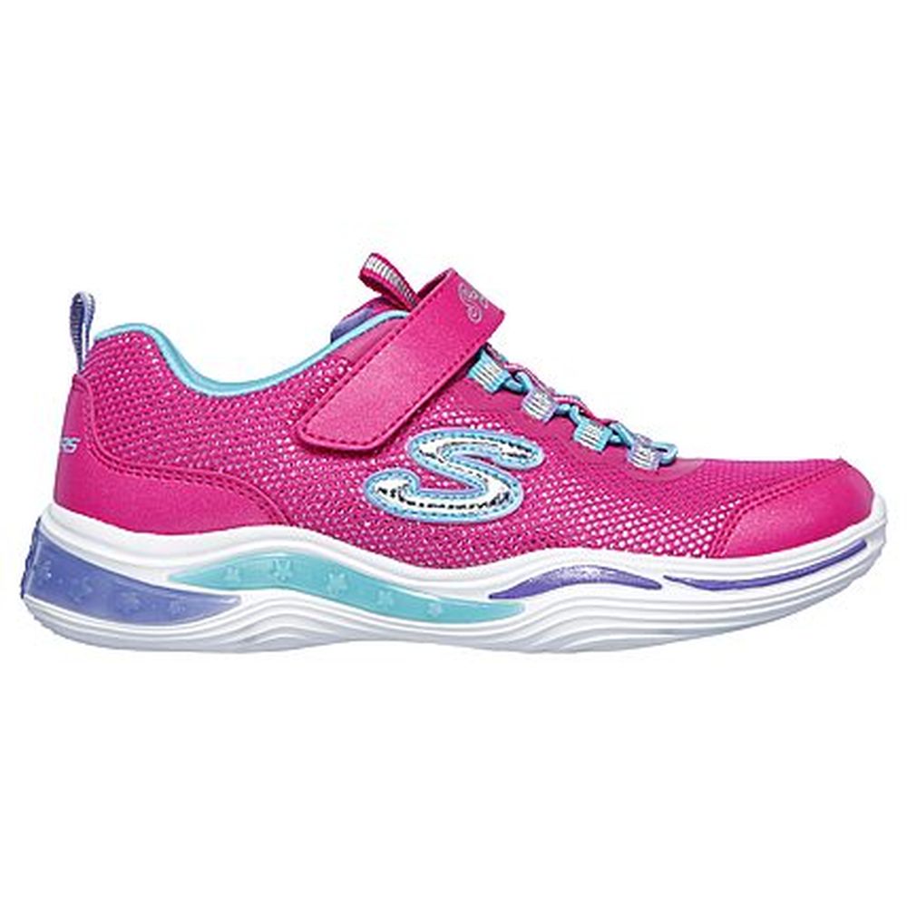 スケッチャーズ SKECHERS スニーカー ジュニア SKJ-20202L POWER PETALS (NPMT)NEON PINK/MULTI キッズ 靴 シューズ 光る靴 LED ライト 女の子 マジック テープ バンド ベルト あす楽