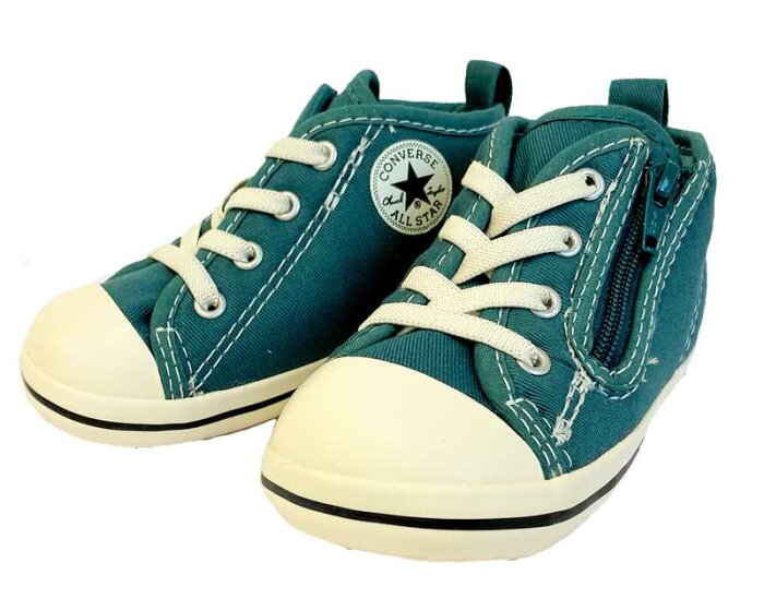 コンバース converse スニーカー ベビー BABY ALL STAR N STITCHING WT Z ベビーオールスター N ステッチング WT Z 7SC757 ハンターグリーン 緑 靴 シューズ 21HO サイドジップ