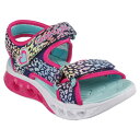 クーポン配布中！スケッチャーズ SKECHERS サンダル ジュニア SKJ-302967L FLUTTER HEARTS SANDAL (NVMT)NVMT ネイビー 靴 シューズ 22SU マジック テープ バンド ベルト 光るサンダル あす楽