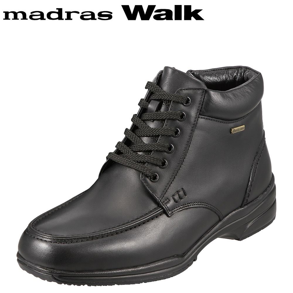 マドラスウォーク madras Walk ブーツ SPMW5478 メンズ 靴 シューズ 4E相当 ショートブーツ 防水 幅広 防滑 歩きやすい 仕事 通勤 ビジネス ブラック