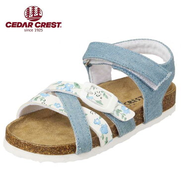 セダークレスト CEDAR CREST サンダル CC-3065 キッズ靴 靴 シューズ 2E相当 コンフォートサンダル 子供 女の子 フラット アンクルストラップ かわいい おしゃれ サックス