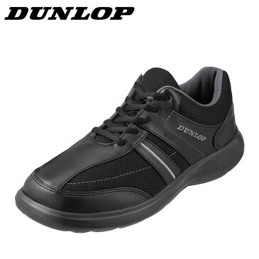 ダンロップ DUNLOP ウォーキングシューズ DC143 メンズ靴 靴 シューズ 4E相当 ウォーキングシューズ ローカット レースアップ 幅広 4E ゆったり 衝撃吸収 大きいサイズ対応 28.0cm ブラック