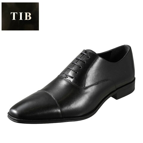 ティーアイビー T.I.B TIB-9802 メンズ靴 ビジネスシューズ ストレートチップ 本革 牛革 小さいサイズ対応 ブラック