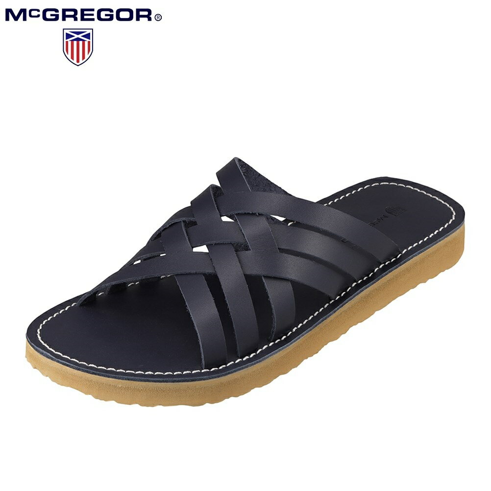 マックレガー McGREGOR MC771 メンズ靴 靴 シューズ 3E相当 サンダル 本革 レザー リゾート 旅行 高級感 上品 ネイビー