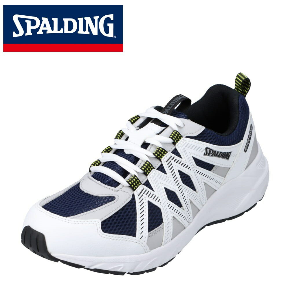 スポルディング SPALDING JIN 3490 メンズ靴 靴 シューズ 5E相当 スポーツシューズ ランニングシューズ 5E 幅広 ワイド 防水 雨の日 反射材 反射板 ネイビーホワイト