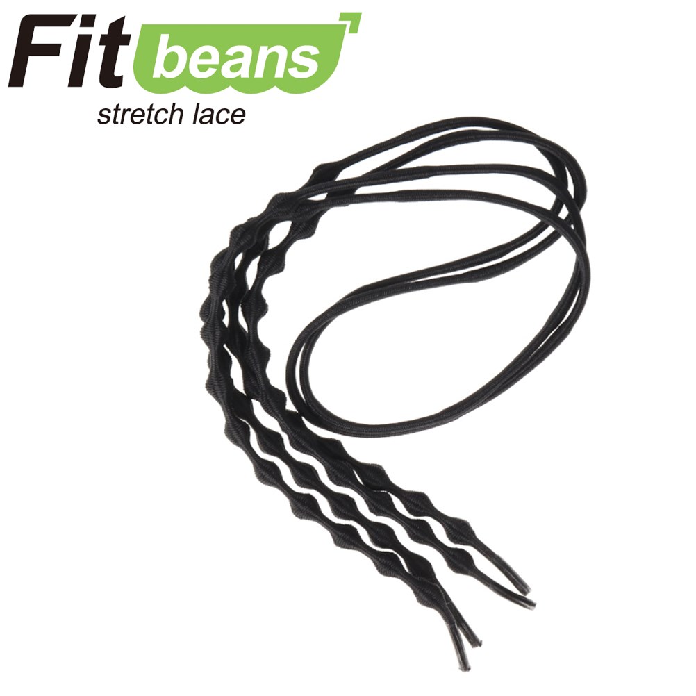 【楽天スーパーSALE★最大50％OFF】フィットビーンズ Fitbeans FBS-P1175 靴 シューズ 結ばない 靴ひも シューレース 動きやすい 履きやすい フィット 靴紐 おしゃれ カラフル スポーツ ランニング ウォーキング ジム ゴルフ 運動 ブラック