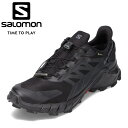 サロモン SALOMON L41731600 メンズ靴 靴 シューズ 2E相当 トレイルランニングシューズ アウトドアシューズ 防水 雨の日 晴雨兼用 グリップ力 ホールド力 快適性 トレラン 運動 スポーツ ローカットスニーカー ウォーキング フットネス ジム ブラック