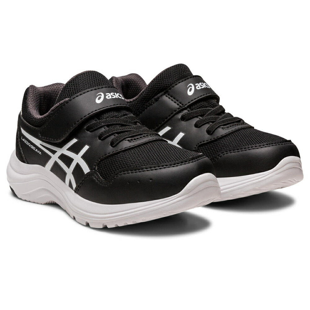 アシックス asics 1154A149 2E相当 キッズスニーカー キッズシューズ 子供 男の子 消臭 洗濯可 メッシュ 通気性 軽量 反射 夜間歩行 人気 ブランド 運動靴 通学 ブラック×ホワイト