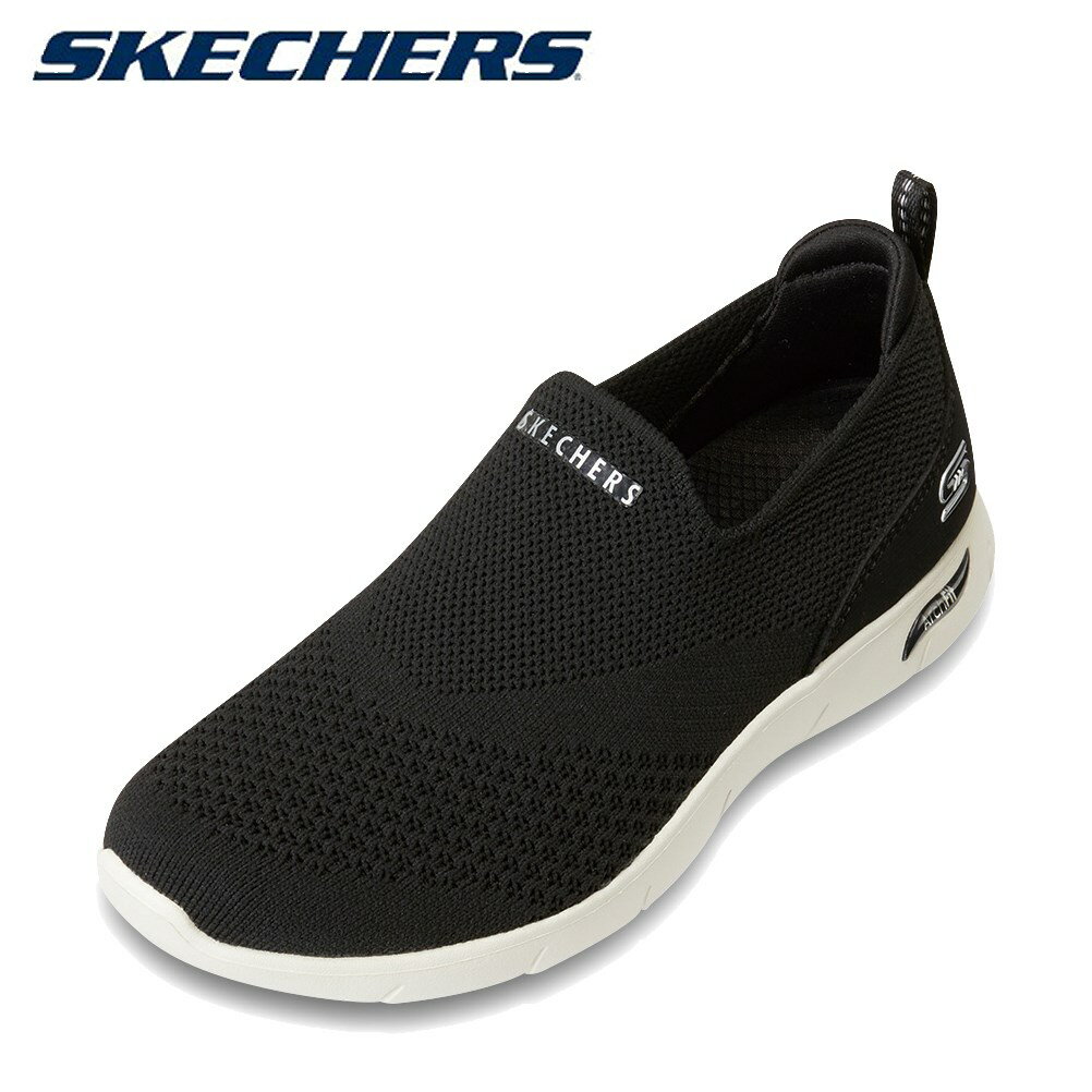 【全品P10倍！9日&10日20:00～4H限定】スケッチャーズ SKECHERS 104164 レディース靴 靴 シューズ 3E相当 スニーカー スリッポン ARCH FIT REFINE メッシュ ストレッチ フィット感 人気 ブランド ブラック×ホワイト