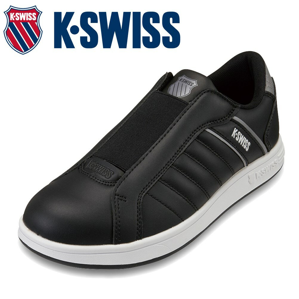 ケースイス スニーカー メンズ 【全品P10倍！9日&10日20:00～4H限定】ケースイス K・SWISS 36102221M メンズ靴 靴 シューズ 2E相当 スニーカー コートスニーカー KS 300 SLIP シンプル ローカットスニーカー 人気 ブランド ブラック×グレー