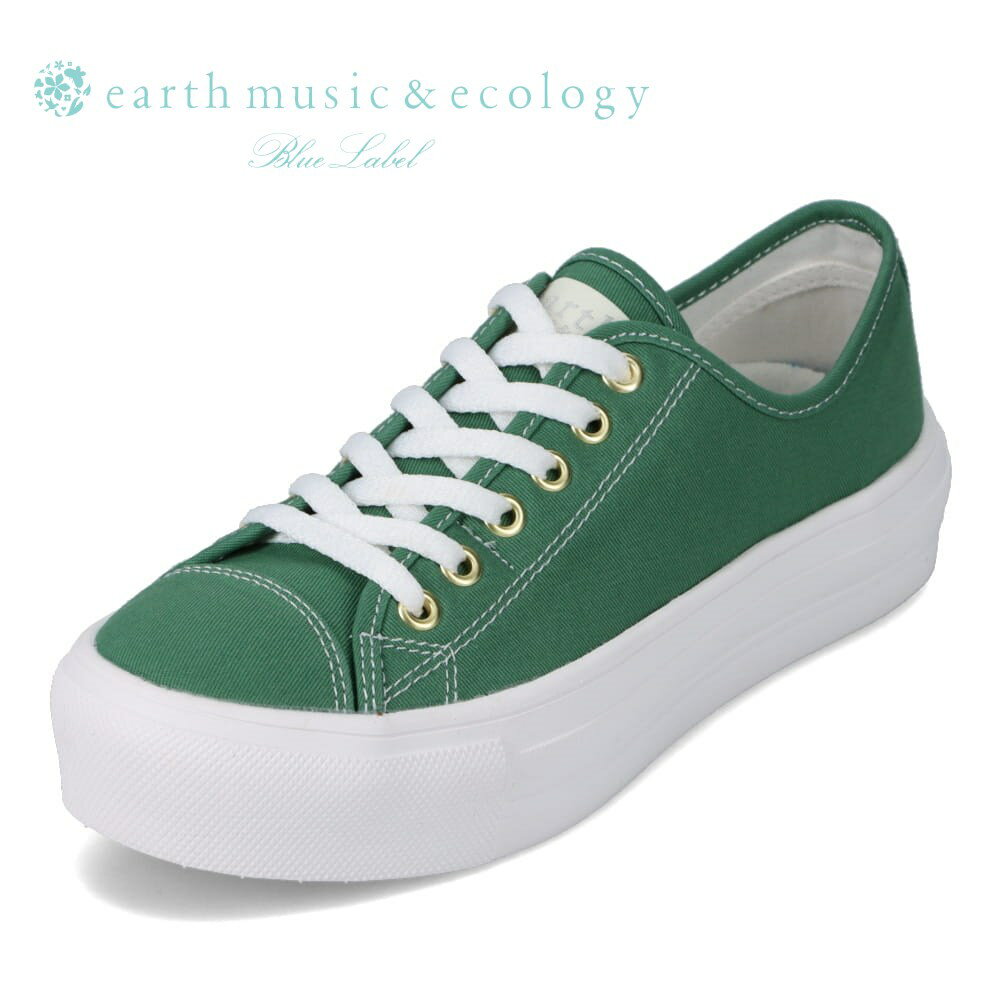 楽天靴・チヨダ楽天市場店アースミュージックアンドエコロジー earth music&ecology EM-6610 レディース靴 靴 シューズ 3E相当 スニーカー 厚底スニーカー ローカットスニーカー シンプル カジュアル 人気 ブランド おしゃれ グリーン