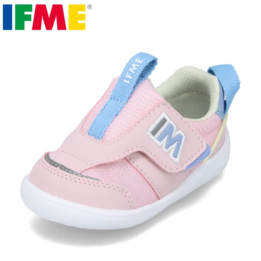 イフミー IFME 20-3305 3E相当 ファーストシューズ ベビーシューズ 子供 女の子 キッズスニーカー キッズシューズ 履かせやすい 甲ベルト 人気 ブランド ローカットスニーカー ピンク