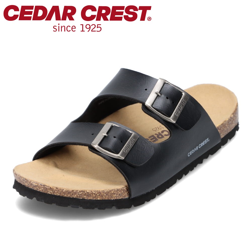 【全品P10倍！9日&10日20:00～4H限定】セダークレスト CEDAR CREST CC-1501 メンズ靴 靴 シューズ 2E相当 サンダル フットベットサンダル シンプル 定番 人気 ブランド ブラック