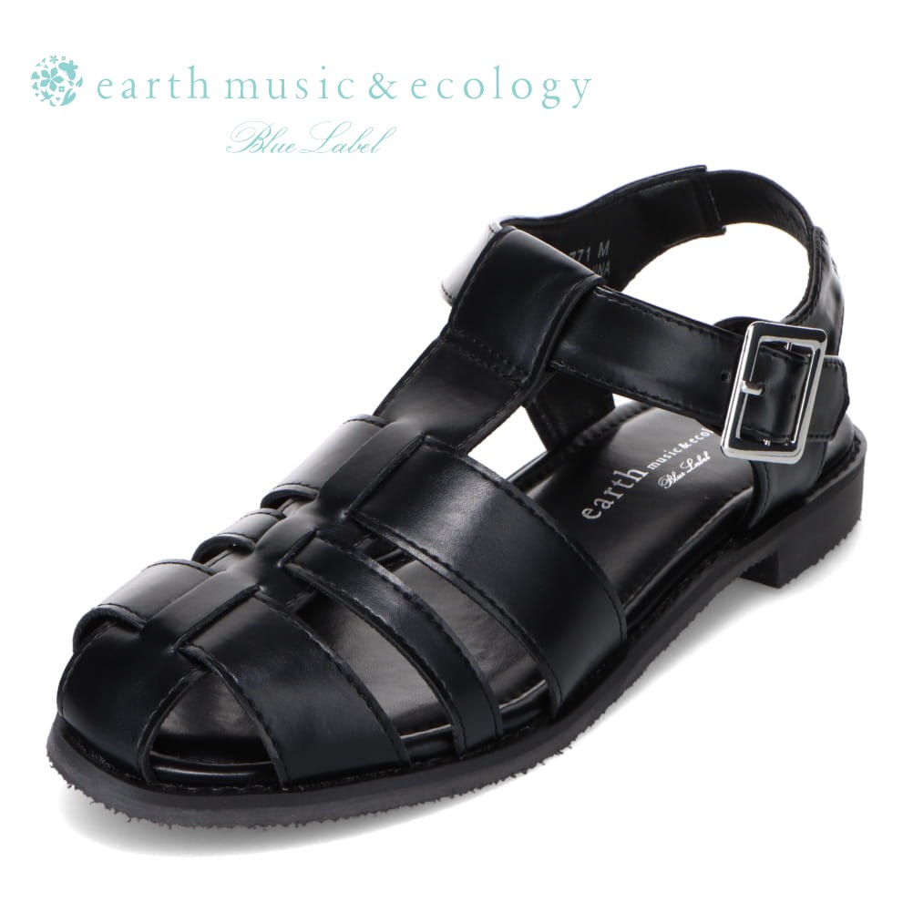 アースミュージックアンドエコロジー earth music ecology EM-771 レディース靴 靴 シューズ 3E相当 サンダル グルカサンダル シンプル トレンド 人気 ブランド ブラック