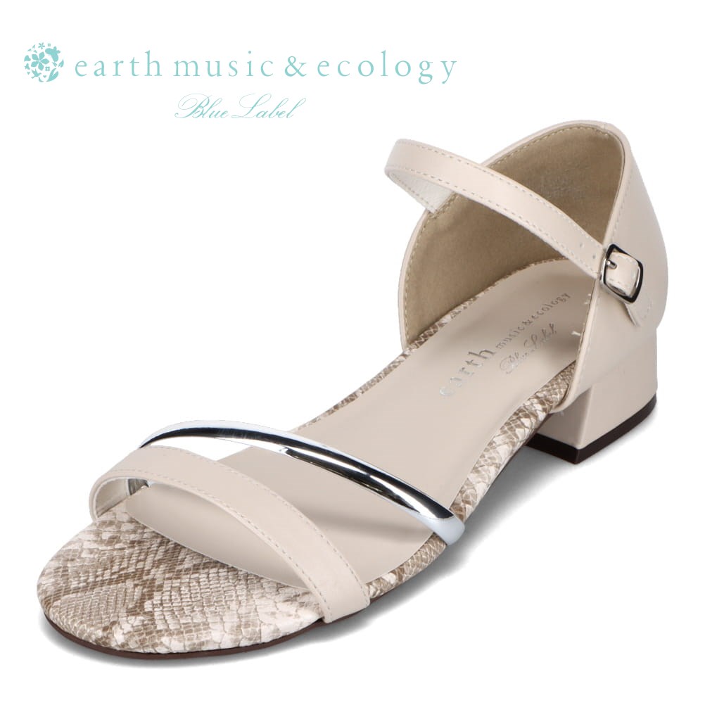 アースミュージックアンドエコロジー earth music ecology EM-133 レディース靴 靴 シューズ 3E相当 サンダル ストラップサンダル パイソン柄 ヘビ柄 シンプル 人気 ブランド ベージュ