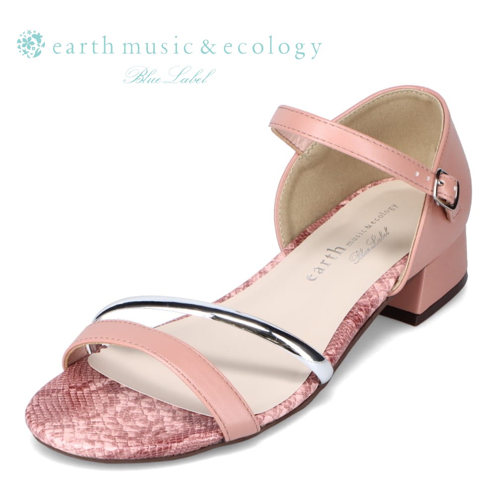 楽天靴・チヨダ楽天市場店アースミュージックアンドエコロジー earth music&ecology EM-133 レディース靴 靴 シューズ 3E相当 サンダル ストラップサンダル パイソン柄 ヘビ柄 シンプル 人気 ブランド ピンク