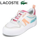 【25日まで毎日4H限定★P10倍】ラコステ LACOSTE 45CFA0010 レディース靴 靴 シューズ E相当 スニーカー ローカットスニーカー ボリュームソール 厚底 レザー 人気 ブランド ホワイト×ピンク