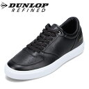 【25日まで毎日4H限定★P10倍】ダンロップ リファインド DUNLOP REFINED DA7001 メンズ靴 靴 シューズ 2E相当 スニーカー コートスニーカー 防水 雨の日 晴雨兼用 通気性 シンプル ローカットスニーカー ブラック×ホワイト