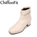 シフォンフィット ChiffonFit CF-5099 レディース 靴 シューズ 3E相当 ショートブーツ パール バックル 上品 スタイリッシュ 2WAY 人気 ブランド アイボリー