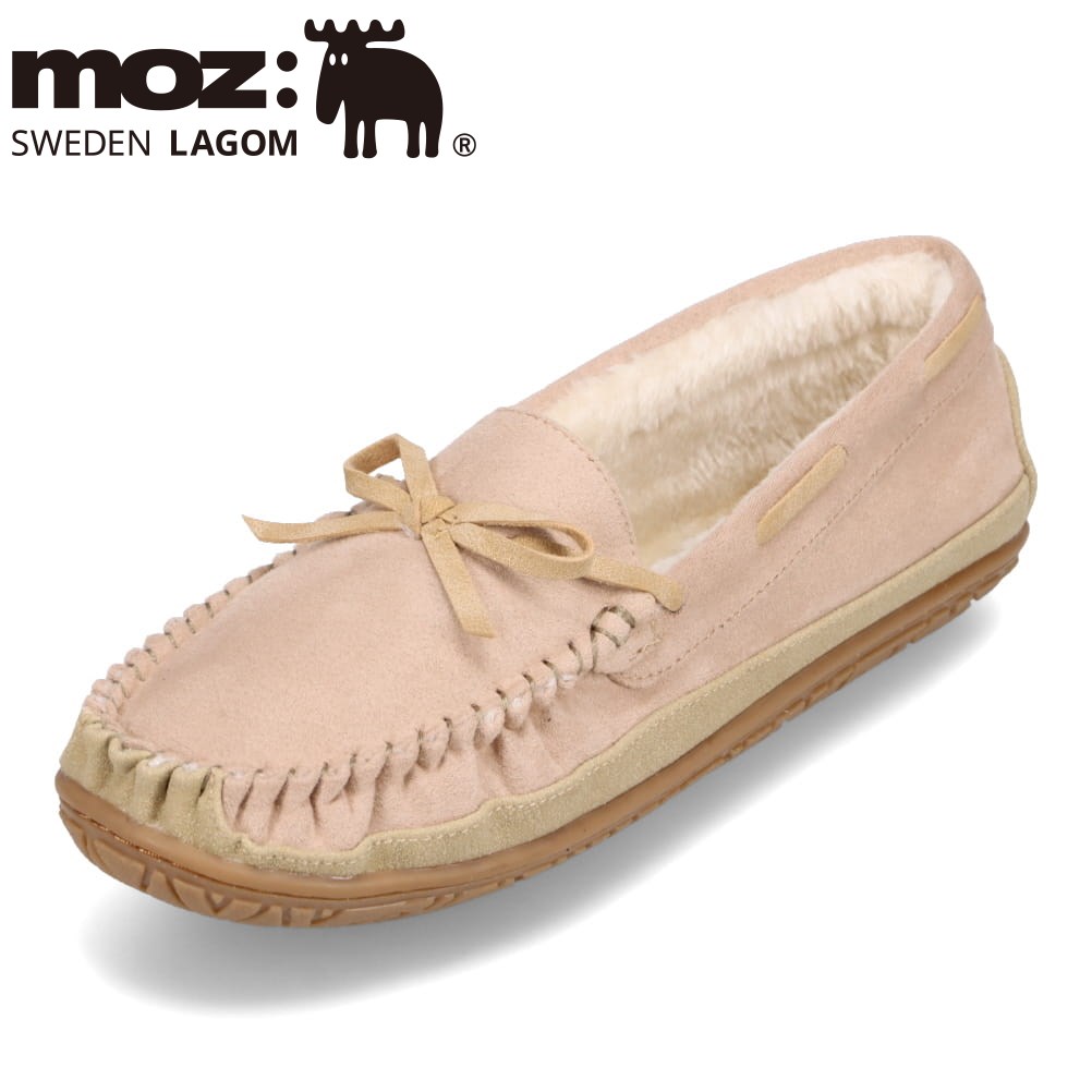 モズ スウェーデン MOZ sweden MOZ-357 レディース靴 靴 シューズ 2E相当 モカシン 防寒 ボア あったか シンプル 人気 ブランド ベージュ