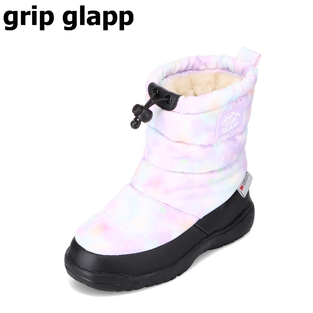 グリップグラップ GRIP GLAPP R43845-39 キッズ靴 子供靴 靴 シューズ 2E相当 ブーツ キッズブーツ 防寒ブーツ 防水ブーツ ウィンターブーツ 撥水 雨 雪 シンプル カジュアル パープル