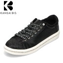 カンサイビス KANSAI BIS KB-600 レディース靴 靴 シューズ 3E相当 コートスニーカー ローカットスニーカー レースアップ キラキラ ラメ エ...