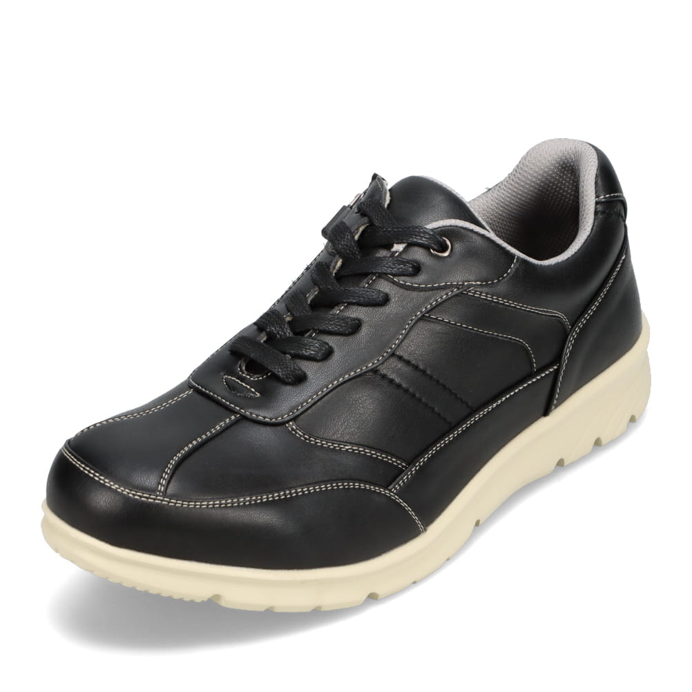 フェザーステップ FEATHER STEP FS-800 メンズ靴 靴 シューズ 3E相当 撥水加工カジュアルシューズ やわらかソール ローカット 晴雨兼用 ストレッチ 柔らかい 歩きやすい シンプル ブラック