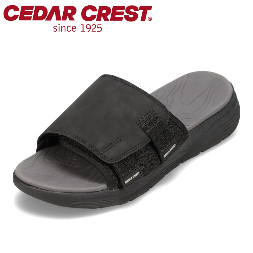 【全品P10倍！9日&10日20:00～4H限定】セダークレスト CEDAR CREST CC-1947 メンズ靴 靴 シューズ 3E相当 サンダル コンフォートサンダル クッション性 シンプル 人気 ブランド ブラック