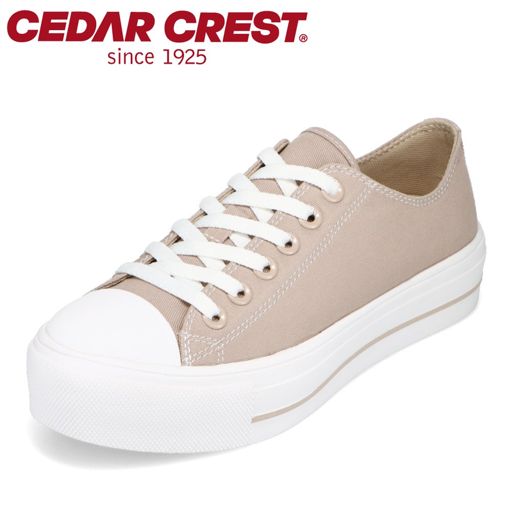 セダークレスト CEDAR CREST CC-9481W レディース靴 靴 シューズ 3E相当 軽量 キャンバススニーカー ローカットスニーカー カジュアル ECOスニーカー リサイクル素材使用 ベージュ