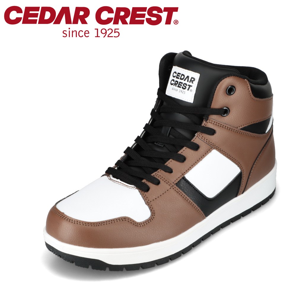 セダークレスト CEDAR CREST CC9479 メンズ靴 靴 シューズ 2E相当 スニーカー 防水 防滑 雨 ミッドカット ハイカット スニーカー シンプル ブラウン