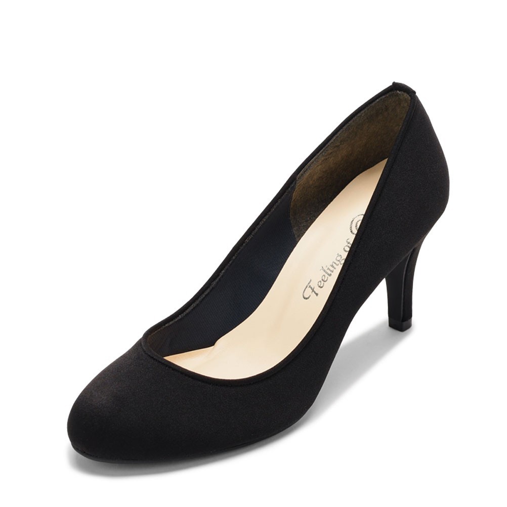 フィーリングオブユイ Feeling of yui 2221092051 7450 レディース靴 靴 シューズ 2E相当 パンプス 美脚 シンプル 繊細 ラウンドトゥ エレガント セレモニー ブラック