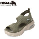 【全品P10倍!10日00:00~26H限定】モズ スウェーデン MOZ sweden MOZ-16915 レディース靴 靴 シューズ 2E相当 サンダル スポーツ スポサン 厚底 エアクッション ニット 北欧 人気 ブランド カーキ