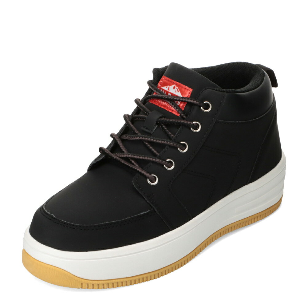 【全品P5倍！6日〜9日まで】マウントパス Mt.Pass MLS5803 レディース靴 靴 シューズ 3E スニーカー 厚底 シンプル ハイカットスニーカー 人気 ブランド ブラック