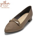 【20%OFFクーポン】ギャザー gather G-019 レディース靴 靴 シューズ 2E パンプス ローファー 金具 ビット マニッシュ ビジネス オフィス...