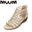 ムーム MUUM MM391 レディース靴 靴 シューズ サンダル グラディエーター ブーツ 低反発 屈曲性 グリップ ファスナー ジッパー チャック キラキラ ラインストーン ビジュー ラメ プラチナム