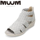 ムーム MUUM MM6886 レディース靴 靴 シューズ サンダル グラディエーター ブーツ 幅広 伸びる ゴム ホールド ファスナー ジッパー チャック シルバー