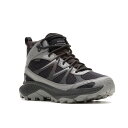 【25日まで毎日4H限定★P10倍】メレル MERRELL J038275 メンズ靴 靴 シューズ 2E相当 スニーカー アウトドア ハイキング シューズ 防水 メッシュ 通気性 衝撃吸収 耐久性 ハイカットスニーカー ミッドカット 高機能 人気 ブランド ブラック×グレー