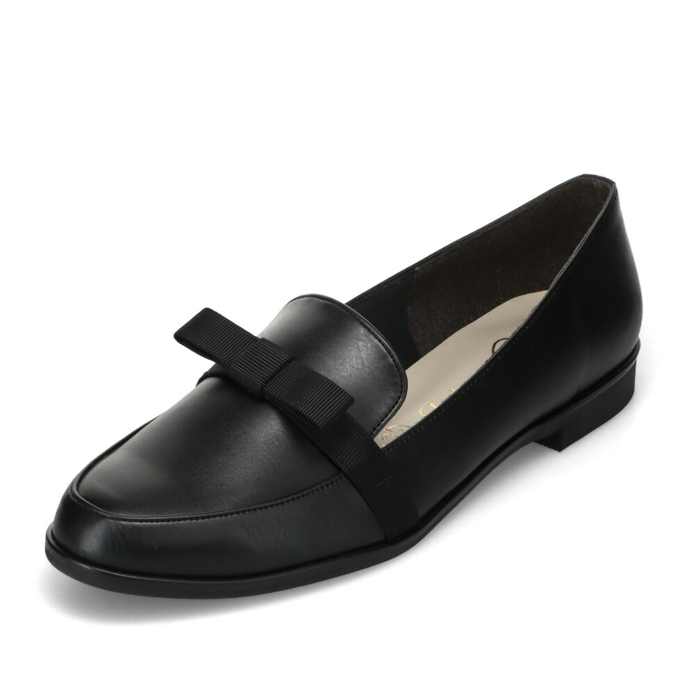 フィーリングオブユイ Feeling of Yui RA1547 レディース靴 靴 シューズ カジュアル シューズ ローファー リボン マニッシュ 通勤 オフィス ビジネス シンプル ブラック
