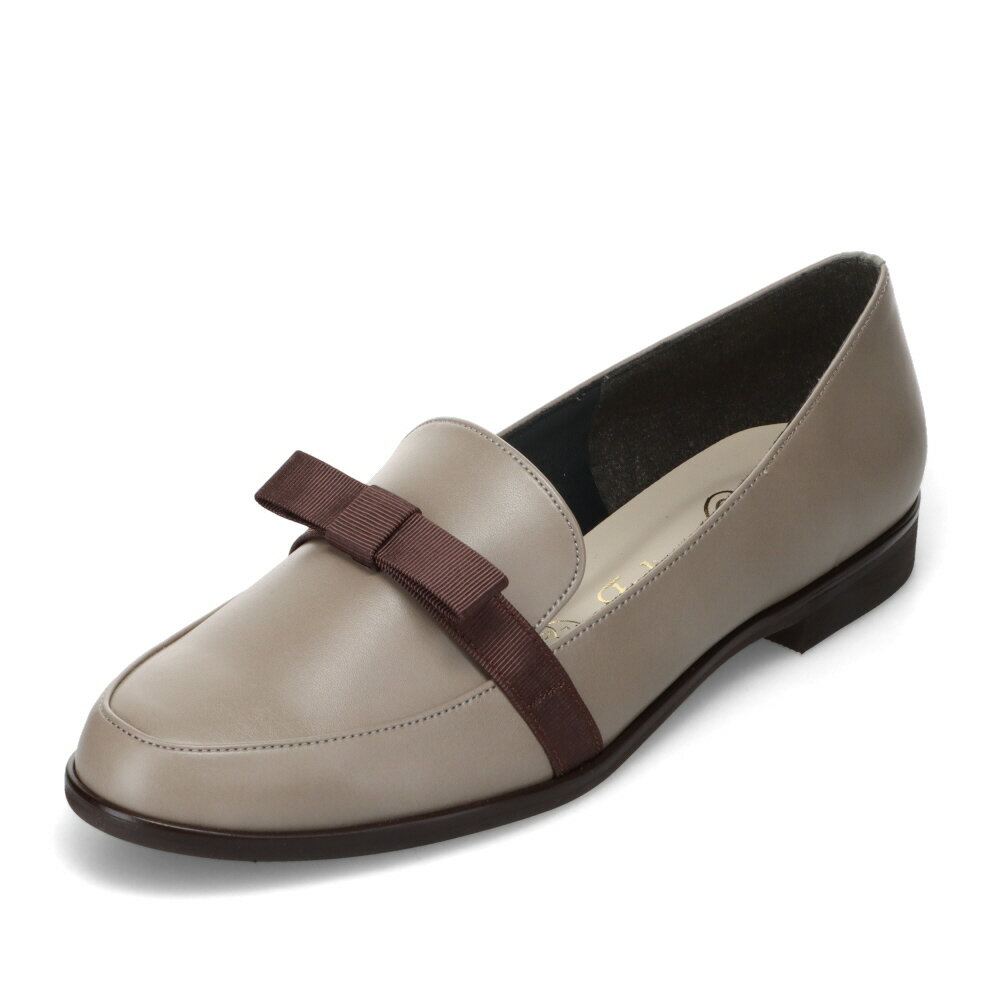 フィーリングオブユイ Feeling of Yui RA1547 レディース靴 靴 シューズ カジュアル シューズ ローファー リボン マニッシュ 通勤 オフィス ビジネス シンプル グレー