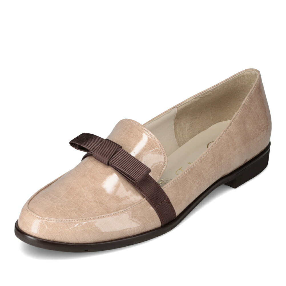 フィーリングオブユイ Feeling of Yui RA1547 レディース靴 靴 シューズ カジュアル シューズ ローファー リボン マニッシュ 通勤 オフィス ビジネス シンプル オーク×エナメル