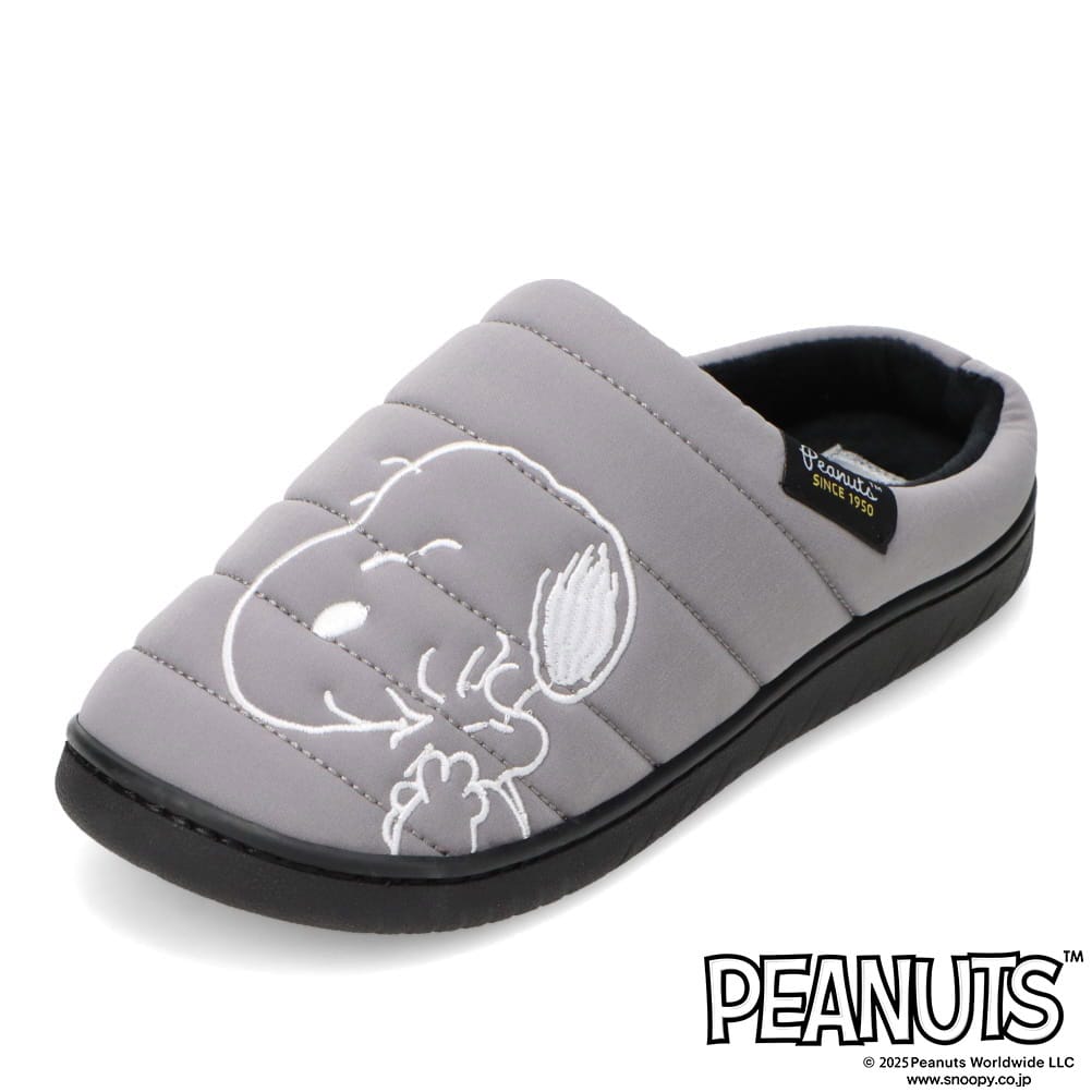 ピーナッツスヌーピー PEANUTS SNOOPY PN8360 レディース靴 靴 シューズ 2E相当 スヌーピー PEANUTS ルーム シューズ カジュアル スリッパ あったか ふわふわ 防寒 キルティング 可愛い キャラクター 刺繍 グレー