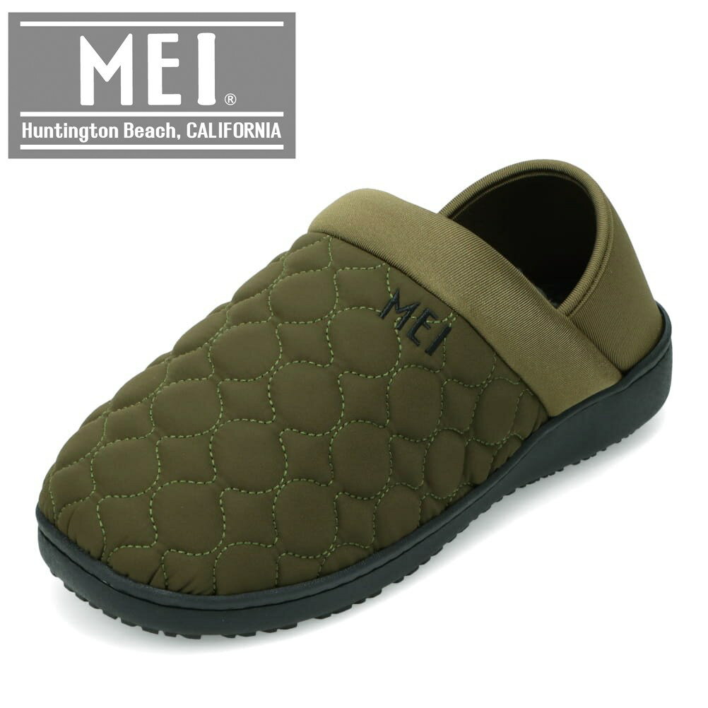 メイ MEI SHM-253101 メンズ靴 靴 シューズ 2E相当 スリッパ サンダル ルーム シューズ モック つっかけ 防寒 滑りにくい 防滑 屈曲性 もこもこ シンプル オリーブ