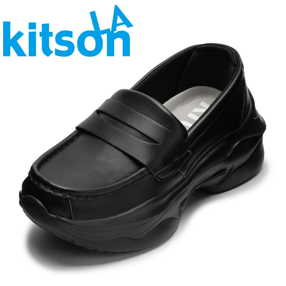 エルエーキットソン LA kitson KS-1509 レディース靴 靴 シューズ 3E相当 ローファー スニーカー スリッポン ボリュームソール モード クラシック トレンド シンプル ブラック×ブラック