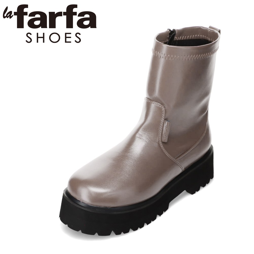 ラファーファ la farfa LF-5900 レディース靴 靴 シューズ 4E相当 ブーツ ショート 厚底 ストレッチ 脚長 シンプル 人気 ブランド アイボリー