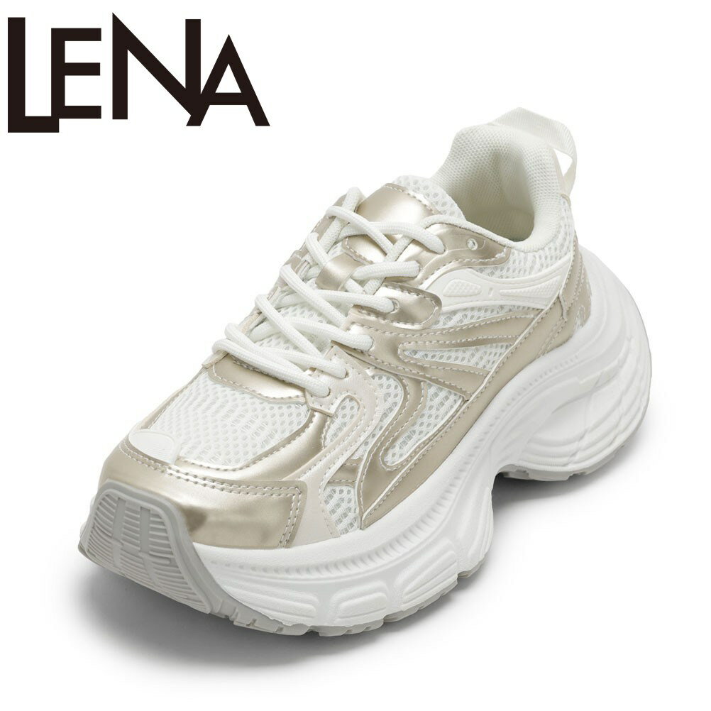 レナ LENA TS9550 レディース靴 靴 シューズ 2E スニーカー ダッドスニーカー 厚底 ボリューム チャンキー ソール ローカットスニーカー トレンド ゴールド